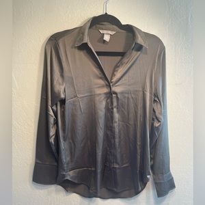 Black satin button up women’s